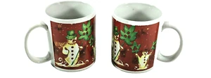 Juego de 2 tazas muñeco de nieve Test Rite International gres Navidad invierno - Imagen 1 de 6