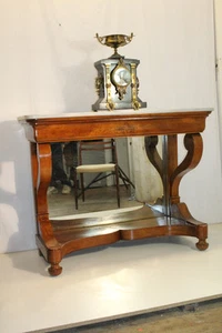 Exquisite English Regency Inlaid Marble Top Hallway Console Table - Picture 1 of 12