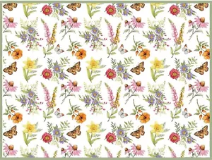 Microfiber Dish Drying Mat(15"x20") SPRING BUTTERFLIES & FLOWERS,GARDEN WALK,KDD - Picture 1 of 11