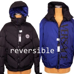 48 US M NEW $1600 VERSACE Men REVERSIBLE MEDUSA LOGO Down-Fill PUFFER JACKET NWT - Picture 1 of 17