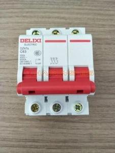 1PCS Delixi Phase circuit breaker air switch DZ47S 3P 3-63A NEW - Picture 1 of 4