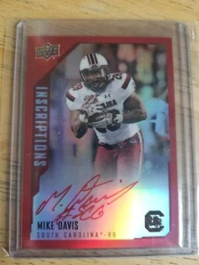 2015 Upper Deck Inscriptions Red Ink Rookie Mike Davis 18/75 - Picture 1 of 2