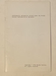 RHODES SOCIETY CONFIDENTIAL INFORMATION - Imagen 1 de 1