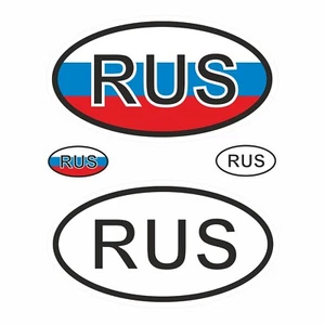 Länderkennzeichen Aufkleber Flagge 4 Stck Caravan Auto Kfz Camper : Russland - Picture 1 of 4
