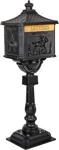 Mail Box Heavy Duty Mailbox Postal Box Security Cast Aluminum Vertical Pedestal - Picture 1 of 47
