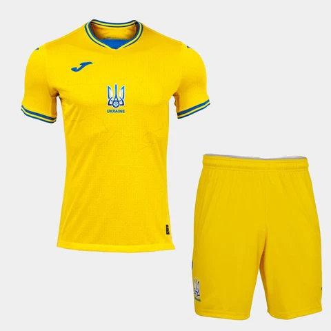 Joma Ukraine National Team T-Shirt and Shorts Football Soccer Yellow  Official Cover