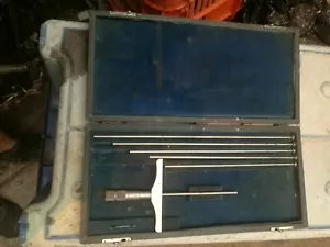 Brown & Sharpe no. 608 depth micrometer set +6 legs 6"-12" in original case - Picture 1 of 2