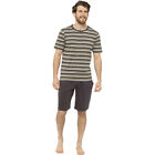 Mens Shorts & TOP Pyjama Set Jersey Striped Lounge Night Beach Wear Summer HT109