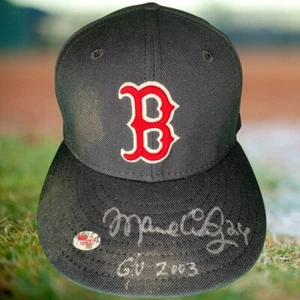 Manny Ramirez Autographed/Inscribed GAME USED Boston Red Sox MLB Cap (BECKETT) - Picture 1 of 14