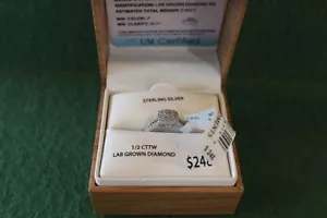 new unique moments lab grown diamond jewelry sterling silver 1/2 cttw ring - Picture 1 of 7
