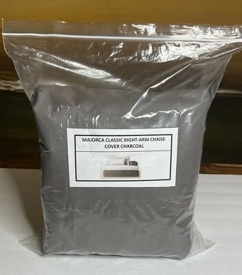 Restoration Hardware Majorca Classic Right-Arm Chaise Cover Charcoal NEW $250 - Image 1 of 4