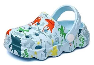 Kids Cute Clogs Cartoon Garden Shoes Boys Girls Slides 1-1.5 Big Kid Sky Blue - Picture 1 of 7