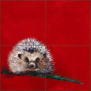 Piastrella riccio murale Susan Libby arte animale ceramica backsplash SLA075 - Foto 1 di 7