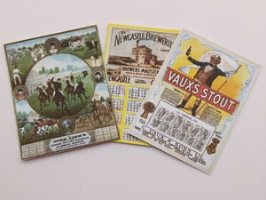 Miniatur Puppenhaus im Maßstab 1:12, 3 x Kneipen-/Brauereikalender - Bild 1 von 4