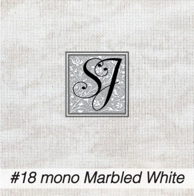 18" x 20" blank needlepoint canvas ZWEIGART #18 Deluxe Mono *MARBLED WHITE* - Image 1 of 2