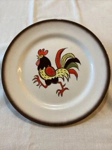 Vintage Metlox Poppytrail Vernon RED ROOSTER 10" Dinner Plate USA California - Picture 1 of 7