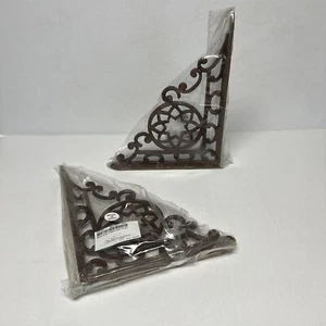 Lot Of 2 Whittington SE/U/BKT-18RU Large 12Shelf Rusty Cast Iron Bracket 12 5/8" - Picture 1 of 7