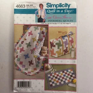 Simplicity 4663 Eleanor Burns Quilt in a Day Pinwheel Tasche Matte Neu ungeschnittenes Muster - Bild 1 von 12