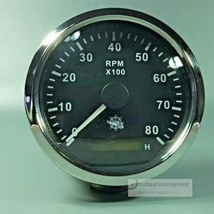 CUENTARREVOLUCIONES ELECTRÓNICO - 8000 rpm 85mm TACÓMETRO contador de horas cromo - Imagen 1 de 3