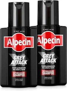 Alpecin Grey Attack Caffeine & Colour Shampoo for Men 2x 200ml Cabello gradu - Imagen 1 de 5