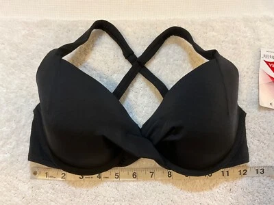 Sujetador Athleta Nuevo con Etiquetas Aqualuxe 32D/DD Twist Talla Bikini Top Negro 778708 Con Aros S Foto 1 de 4
