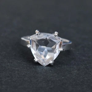 Natural Crytal quartz Ring Clear quartz Ring 925 Sterling Handmade Ring-CR009 - Picture 1 of 1
