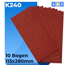 SBS® Schleifstreifen 115 x 280mm 10 Stück Korn 240 Schleifpapier trocken