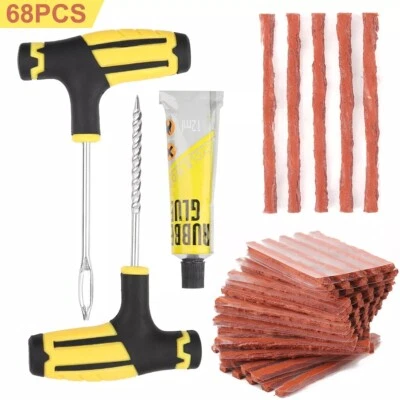 68pcs Tire Repair Kit Heavy Duty Tire Plug Kit Car Truck Motorcycle Plug Patch - Image 1 of 4