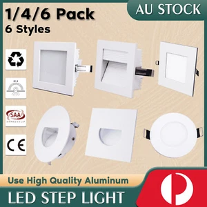 1X 4X 6X Recessed Wall Light Pathway LED Stair Step Lamp 1W 3W Warm/Cool White - Picture 1 of 9