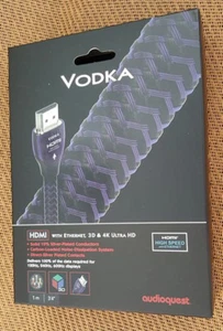 Cable Audioquest Vodka HDMI Versión Más Nueva, 3D y 4K Ultra HD 1m Longitud Nuevo