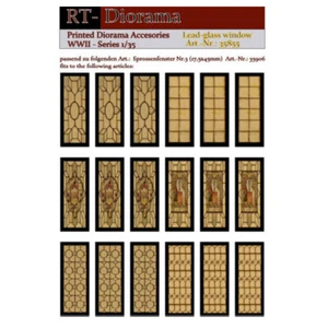 RT-Diorama 1/35 Printed Accessories: Lead-Glass Windows (yellow) - Bild 1 von 1