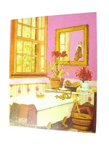 (35145) Canvas Board Bath Toilet Service Wc Bathtub Pink Window - Picture 1 of 2
