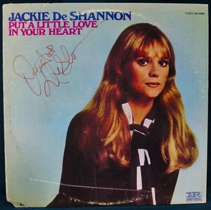 Álbum firmado por JACKIE De SHANNON PUT A LITTLE LOVE IN YOUR HEART ~ (vinilo casi como nuevo) - Imagen 1 de 3