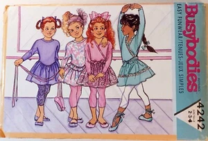 Butterick Busybodies 4242 Dance Ballet Cardigan Wrap Top Dress Skirt Legging 2 3 - Picture 1 of 3