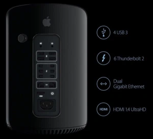 Mac Pro 6.1 (Late 2013), 2.7 GHz 12-Core Intel Xenon E5, 64 GB, AMD FirePro D700 - Afbeelding 1 van 2