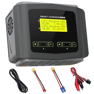 C6 10A Dual Channel Battery Charger for Lipo/Li-ion/LiFe/LiHv/NiMH/NiCd US Plug - Picture 1 of 11