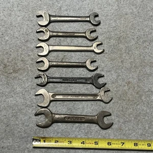 Vintage Fulton Vlchek Billings mckaig Shelley Double Open End Wrench Set of 7 - Picture 1 of 12