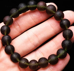 10,3 mm Natürlicher Meteorit Cintamani Quarz Kristall Perlen Armband AAAA - Bild 1 von 6