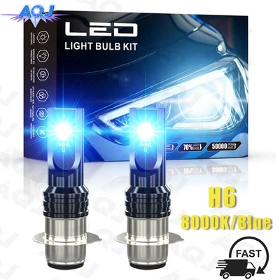 For Yamaha Big Bear 350 1987-199 H6 LED Headlight 8000K Ice blue Bulbs Foto 1 de 4