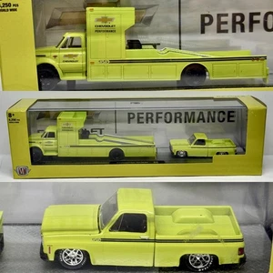 M2 Machines Auto Haulers 67 Chevy C60 Ramp 73 Chevy Fleet green Custom Wheels - Picture 1 of 2