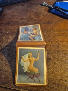 ANTIQUE - COPR. C. MOSS Pin up pinup wallet from THE 40s Plastic VINYL  - Picture 1 of 5