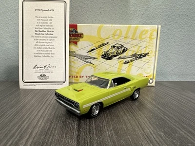 1970 Plymouth GTX Lime Green 1:43 Matchbox MIB - Image 1 of 4