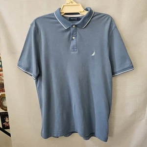 Nautica Size XL blue/gray Collared Polo Shortsleeve Small Chest Logo - Bild 1 von 5