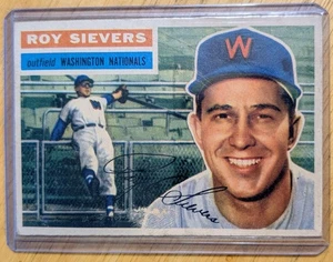1956 TOPPS #75 ROY SIEVERS WASHINGTON NATIONALS VG-EX *Angolo caldo vintage* fine - Foto 1 di 2