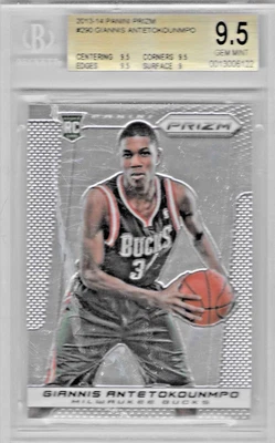 GIANNIS ANTETOKOUNMPO BGS 9.5  2013-14 PANINI PRIZM #290 ROOKIE RC BUCKS 370 - Image 1 of 3