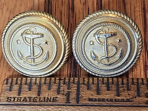 2 Vintage 7/8" Schellenberg Handelsmarine Fouled Anchor mit Sternen Uniform Knopf - Bild 1 von 4