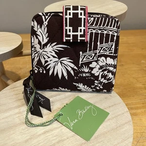 Vera Bradley Mini Zip Wallet Imperial Toile Zip Around Brown White New With Tags - Picture 1 of 5