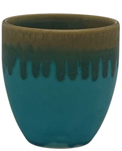 Teetasse japanischer Stil Studiokeramik Kunst glasiertes Steinzeug türkis blau Optik - Bild 1 von 17