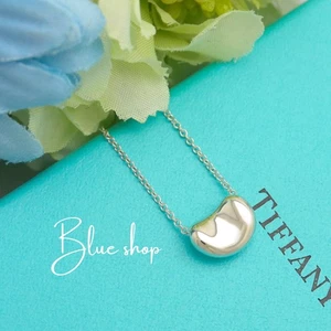 Tiffany & Co. Elsa Peretti 11mm Bean Necklace Pendant 16.6" Sterling Silver 925 - Picture 1 of 11