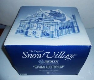 DEPT 56 SNOW VILLAGE RYMAN AUDITORIUM LIGHTED MUSIC HALL 1995 NASHVILLE BOXED - Picture 1 of 6